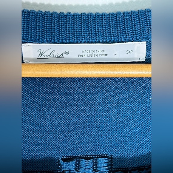 Woolrich Southwestern Sweater Womens Small Blue Pullover Tunic V Neck - Picture 3 of 10